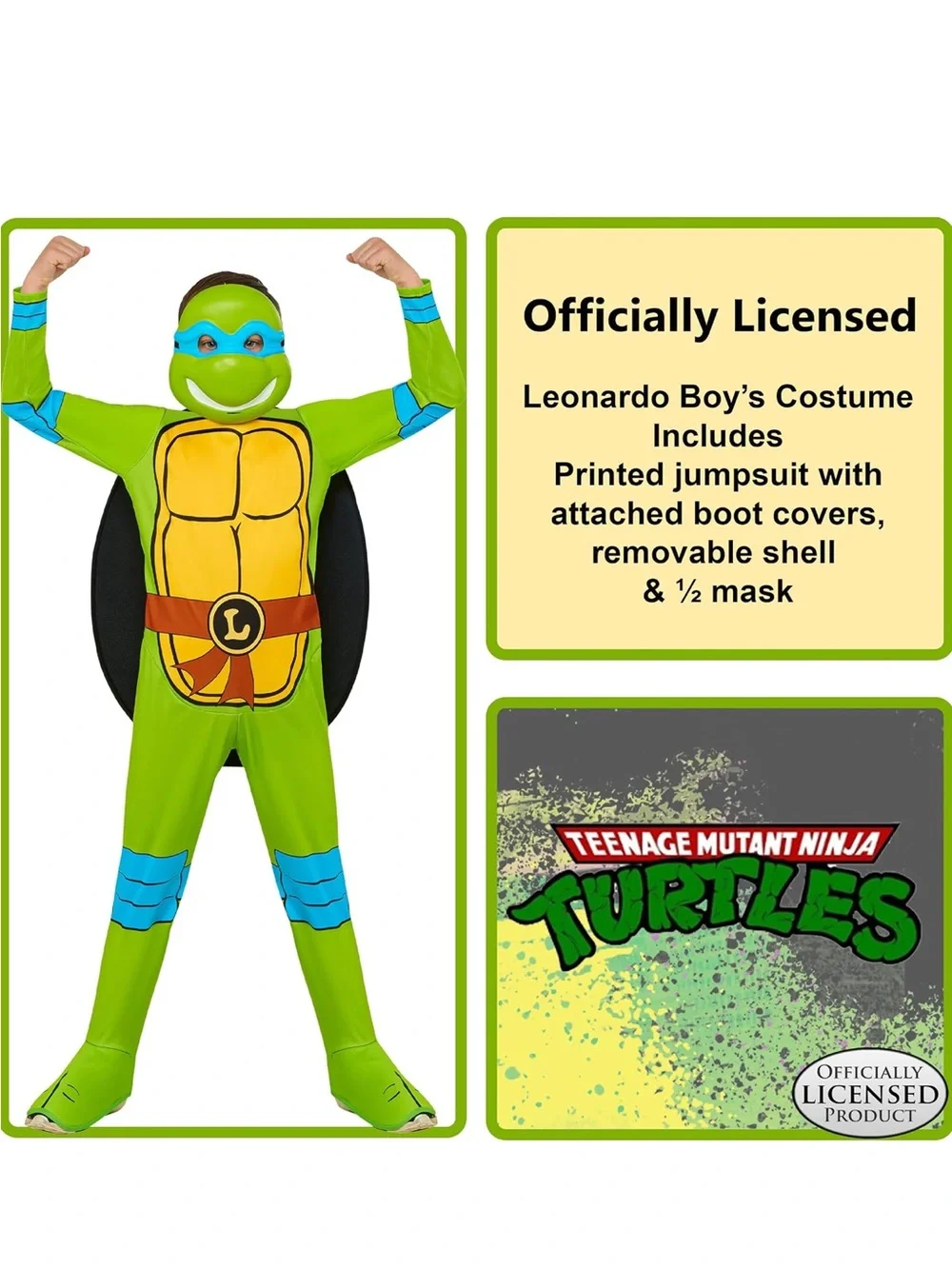 TMNT Leonardo Ninja Turtles Costume Boys Size 6 New In Bag